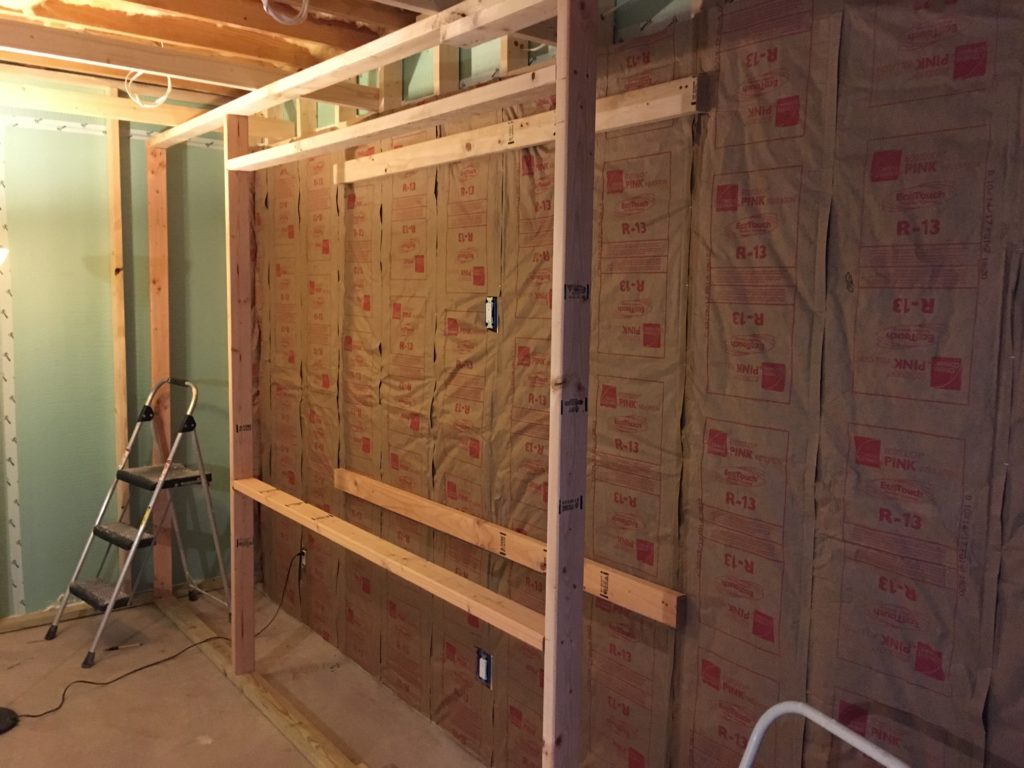 Media room shelving framing