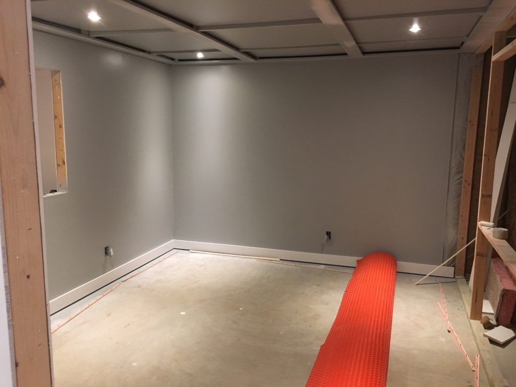 DMX Airflow underlayment in basement