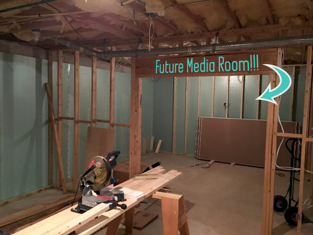 Basement pointing to future Media Room