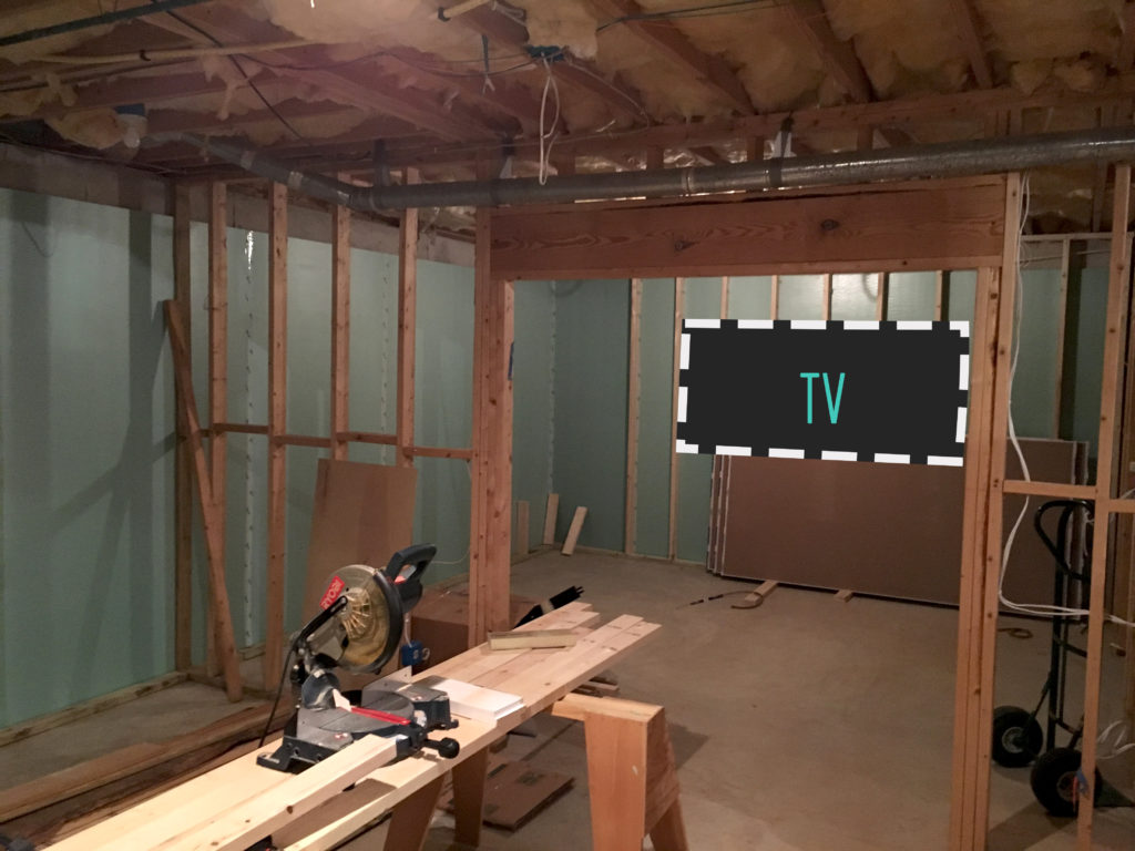 Future basement media room tv wall