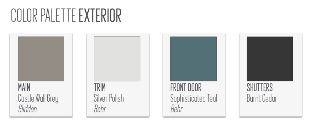 Color Palette Modern Exterior Craftsman gray silver teal charcoal