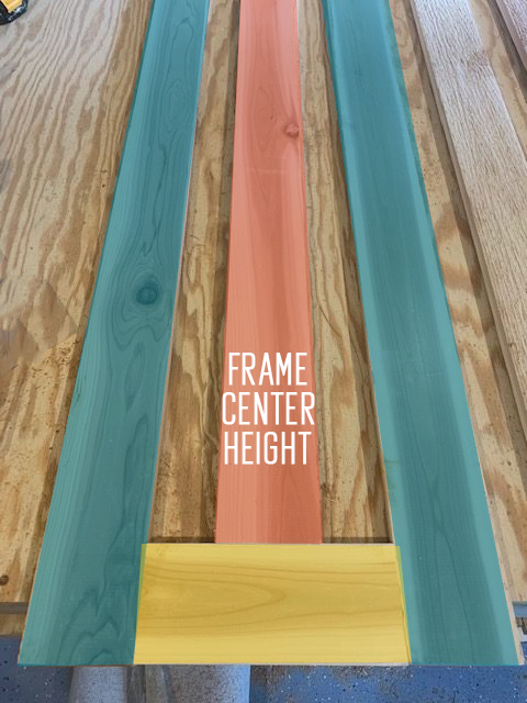 Frame center height piece of the shutter frame