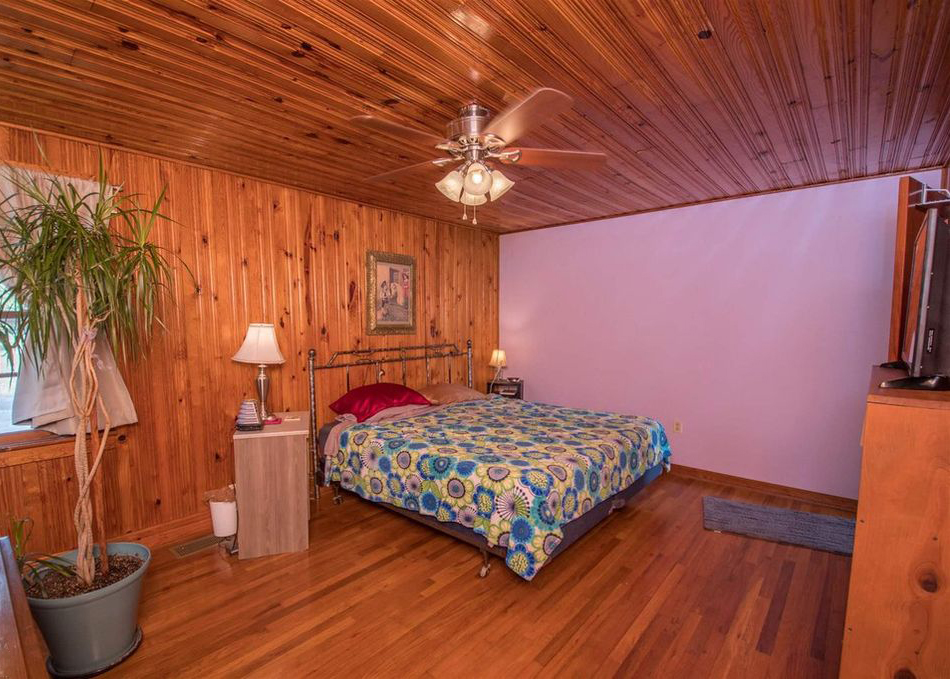 New house Master bedroom ceiling wood paneling
