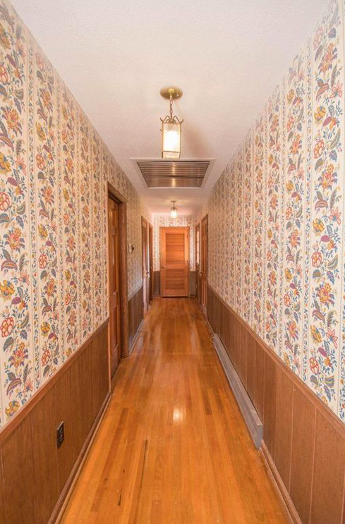 New house Wallpaper paneling long hallway