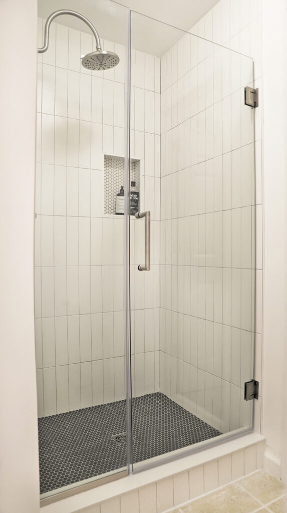 completed master shower Shulter Kerdi DreamLine Unidoor