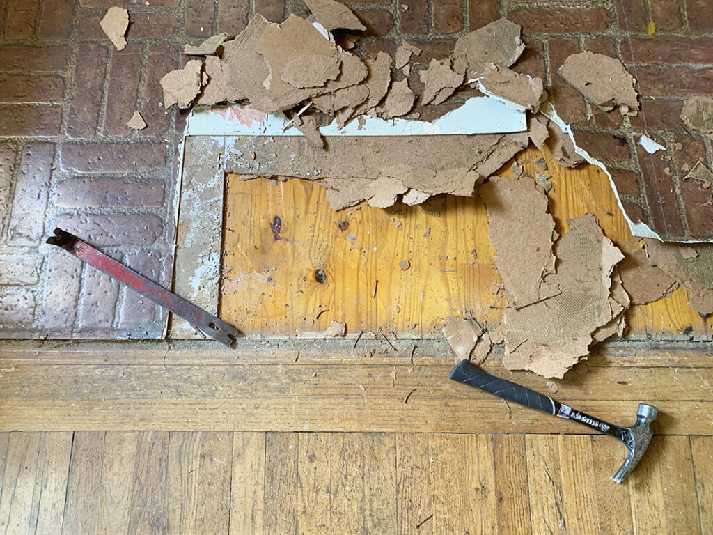 Tearing up the kitchen flooring layers