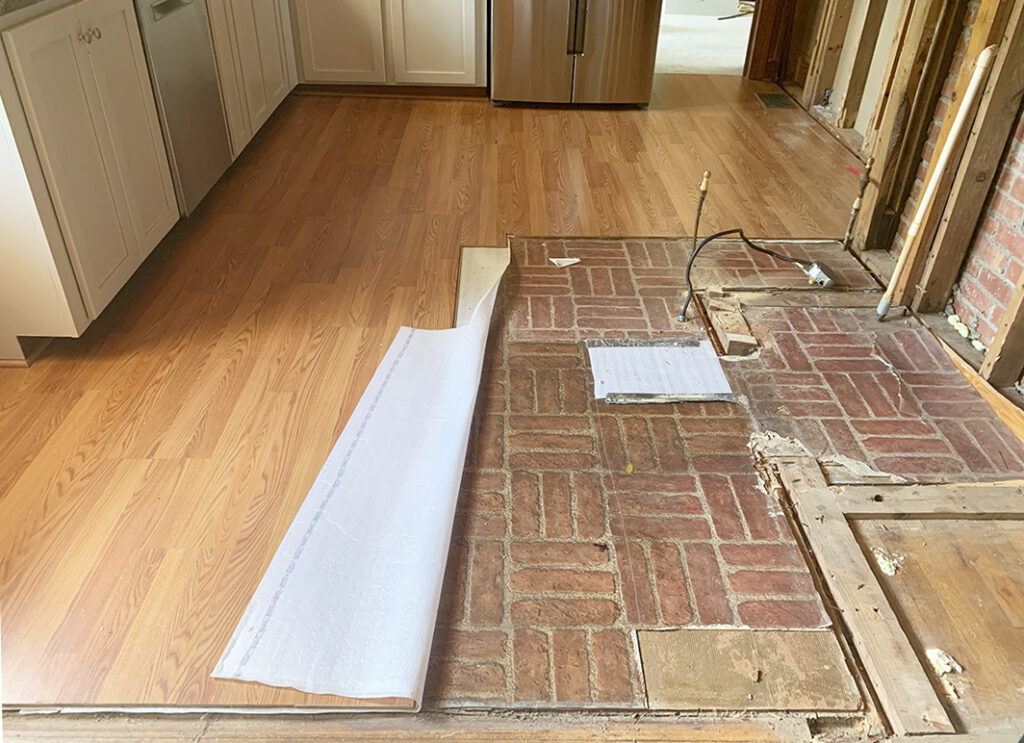 Kitchen flooring layers